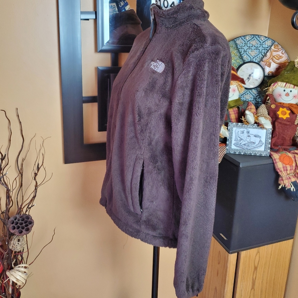 NORTH FACE BROWN FURRY FULL ZIP JACKET - Picture 6 of 16